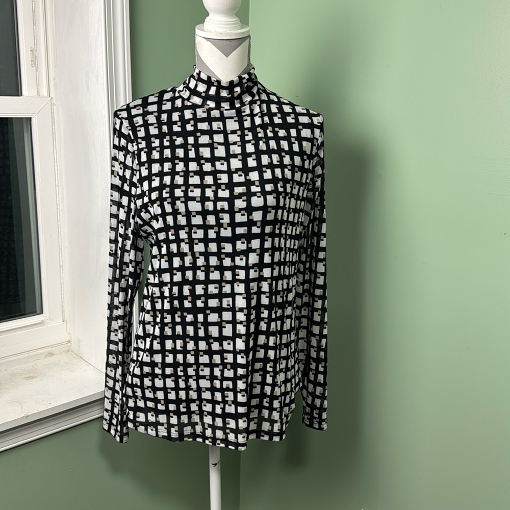 Anne Klein abstract, print sheer top large